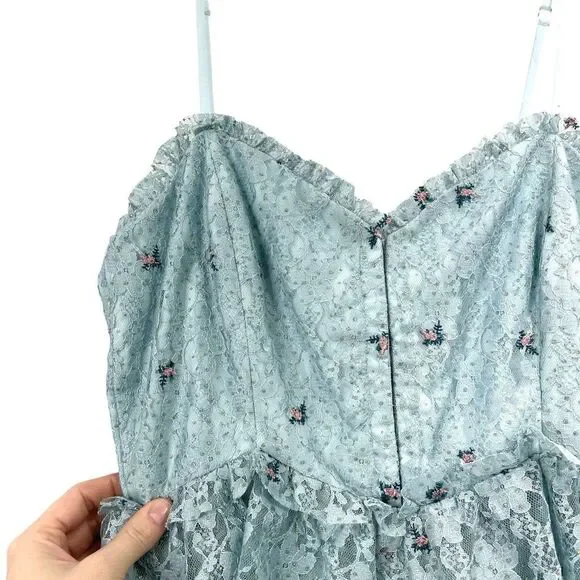 MAJORELLE Aisling lace tiered‎ Gown dress in Baby Blue Size S